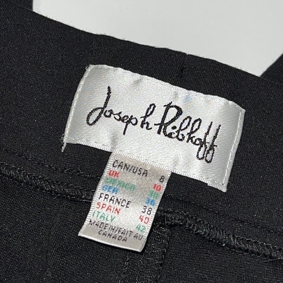 JOSEPH Ribkoff Black Ponte Pants with Colorblock Brown Faux Suede Panels size 8 - Picture 3 of 11